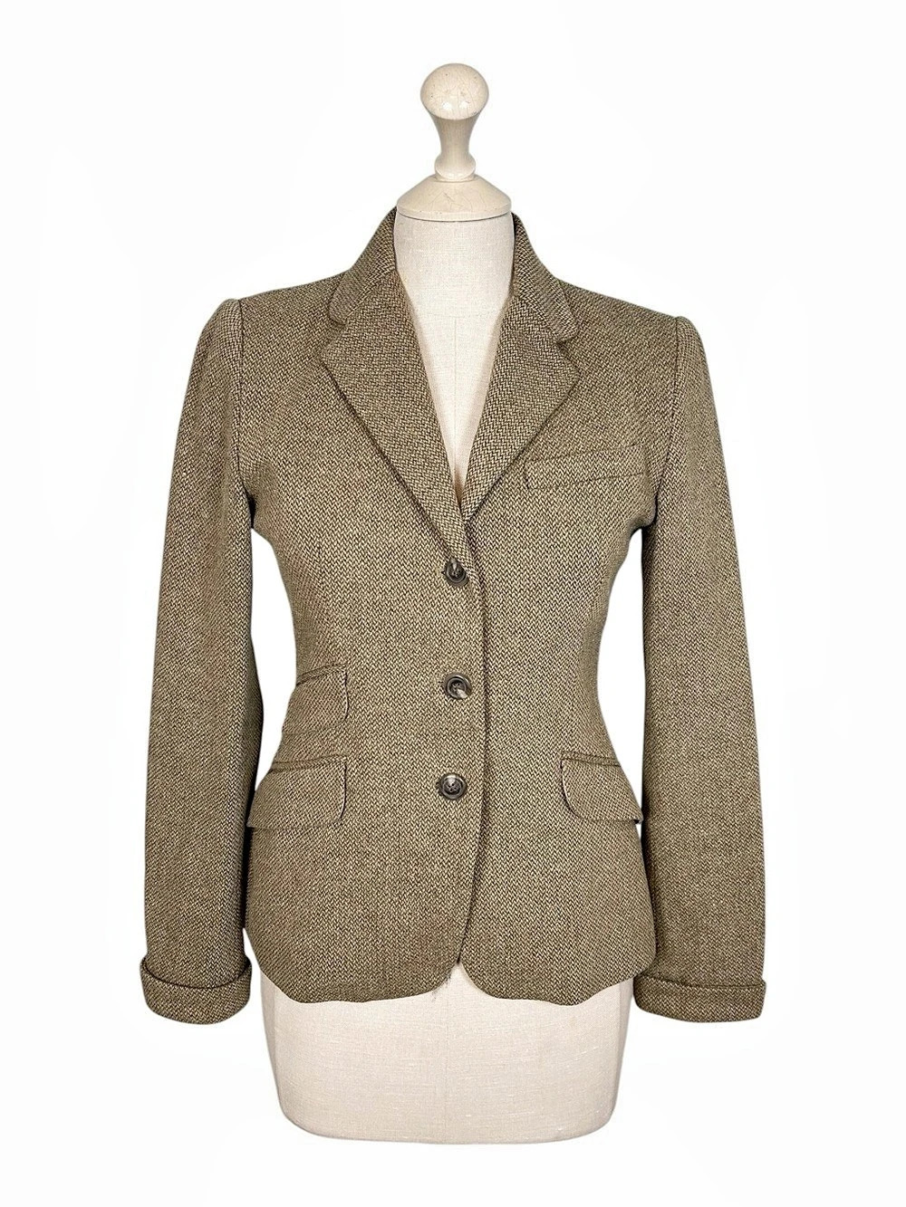 Ralph Lauren Wool Cotton Blazer in Brown